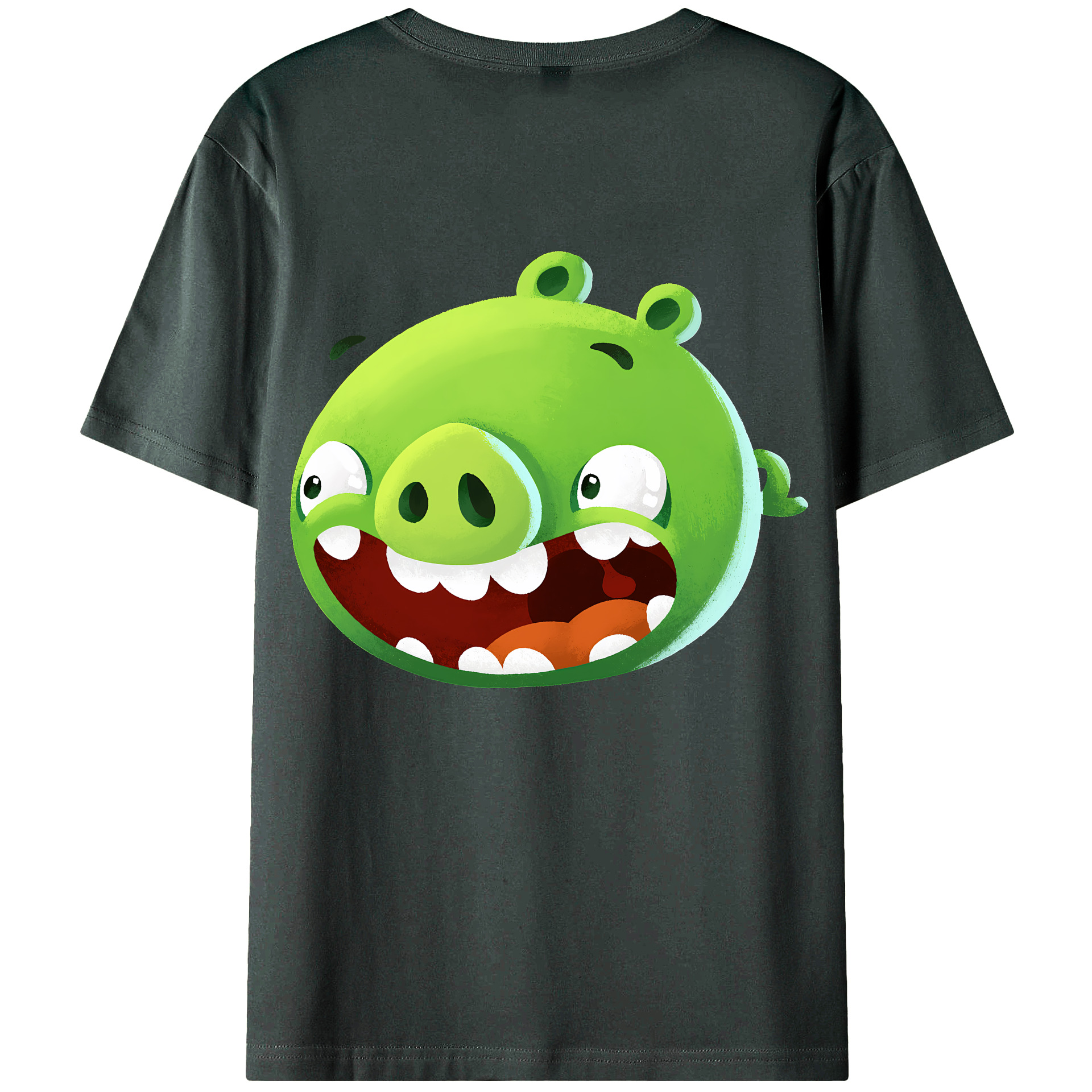 （画像用） Angry Birds アングリーバード 綿100％ メンズ半袖Tシャツ（バックプリント） 通気性